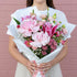 Spoil your Valentine with our Blushing Belle Bouquet! A gorgeous mix of pink garden roses, lilies, and carnations. Order for local delivery in St Albans.