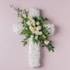 Everlasting Grace Cross 2 Everlasting Grace Cross - Funeral Cross w. Roses & Chrysanthemums