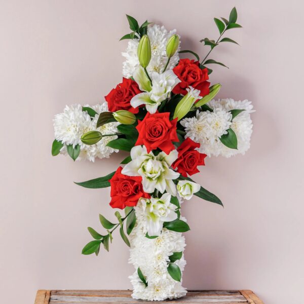 Solace in Serenity Cross Arrangement - Perfect for funeral